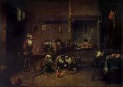 TENIERS, David the Younger Apes in a Kitchen painting